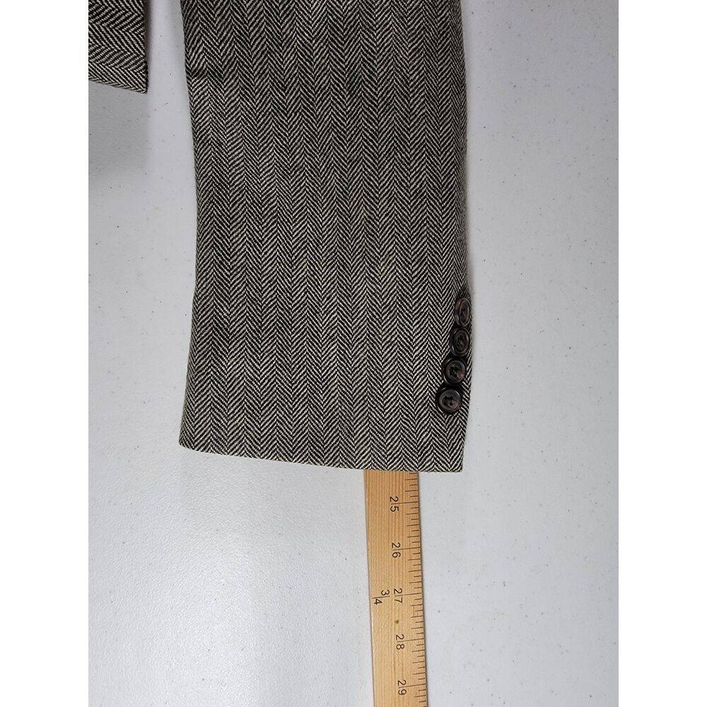 Lauren Ralph Lauren 100% Lambs Wool Grey Herringbone Blazer Suit Jacket - 38R - Picture 4 of 9